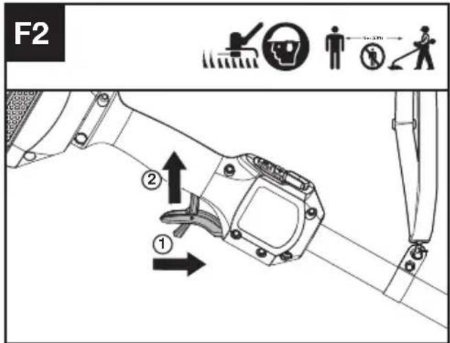 KRESS KC110.9 - Start af trimmeren (Se Fig. F1, F2) - 2