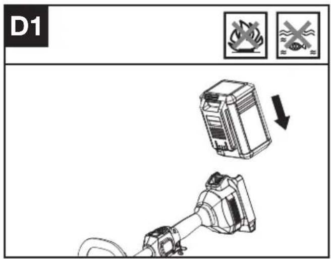 KRESS KC110.9 - Rimozione e Installazione dell'unità batteria (Vedere Fig. D1, D2) - 1