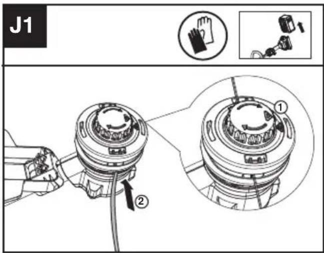 KRESS KC110.9 - Winding the line (See Fig. J1, J2, J3) - 1