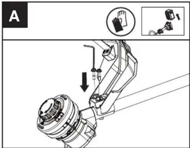 KRESS KC110.9 - Montage de la protection anti-débris (Voir Fig. A) - 1