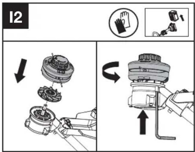 KRESS KC110.9 - Sostituzione della testa rifilatrice (Vedere Fig. I1, I2) - 5