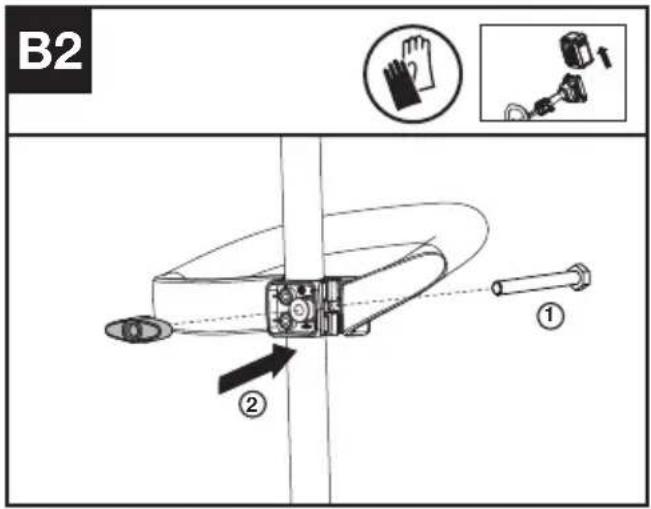 KRESS KC110.9 - Montage van de voorste handgreep (Zie afb. B1, B2, B3, B4) - 4