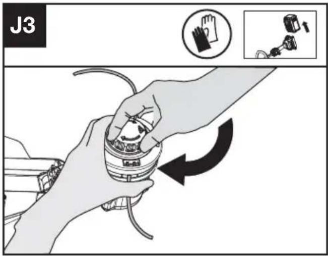 KRESS KC110.9 - Avvolgimento filo di taglio (Vedere Fig. J1, J2, J3) - 3