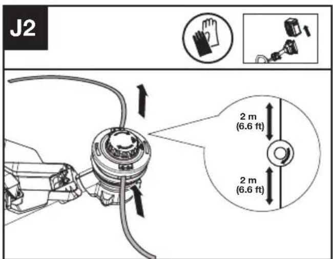 KRESS KC110.9 - Avvolgimento filo di taglio (Vedere Fig. J1, J2, J3) - 2
