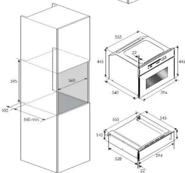 Fulgor Milano FUSO 7505 MT GBK - Installing the oven in a cabinet - 3