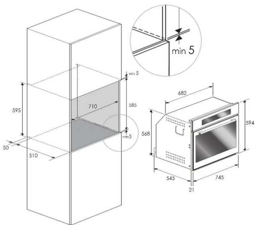 Fulgor Milano FUGMO 7505 MT GBK - Embutimento do forno - 5