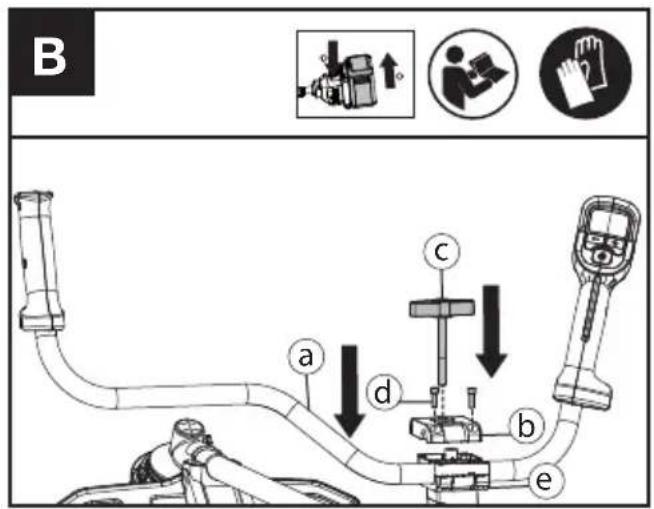 KRESS KC111.9 - Montering av sykkelhåndtaket (se fig. B) - 1