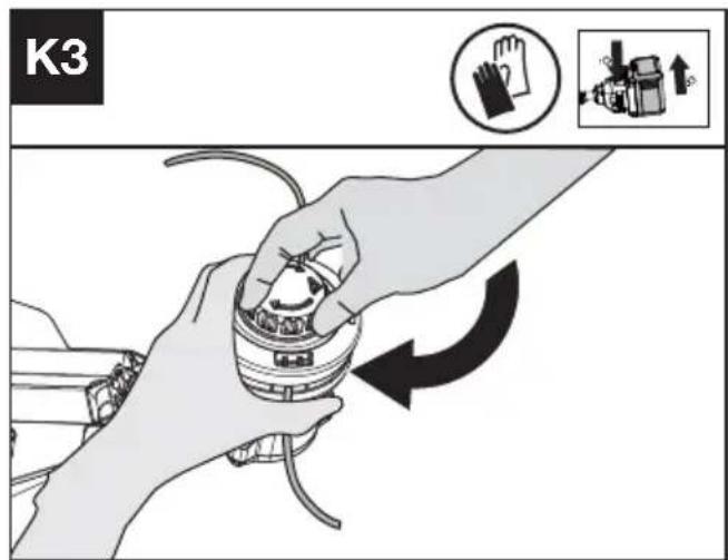 KRESS KC111.9 - Winding the line (See Fig. K1, K2, K3) - 3