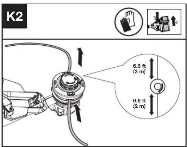 KRESS KC111.9 - Lindning av trimmerlinjen (Se Figur K1, K2, K3) - 2