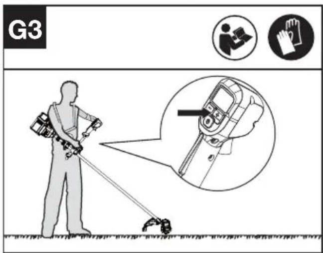 KRESS KC111.9 - Einstellen der Motordrehzahl (siehe Abb. G3) - 1