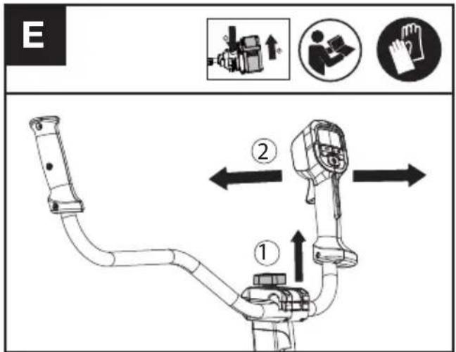 KRESS KC111.9 - Regolazione del manubrio (vedere Fig. E) - 1