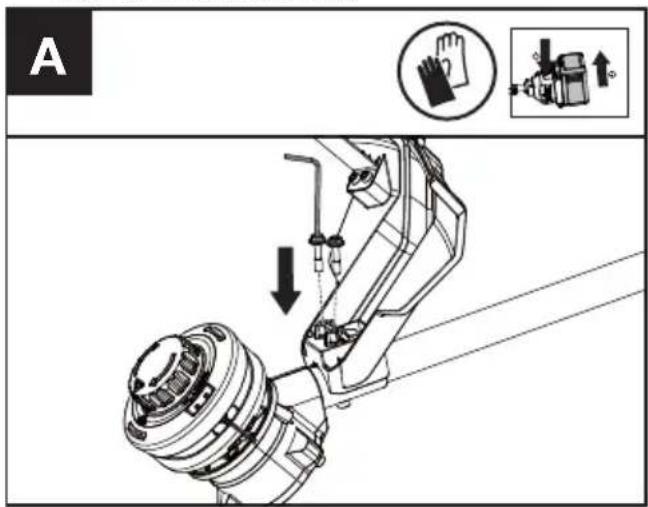 KRESS KC111.9 - Montage de la protection anti-débris (Voir Fig. A) - 1