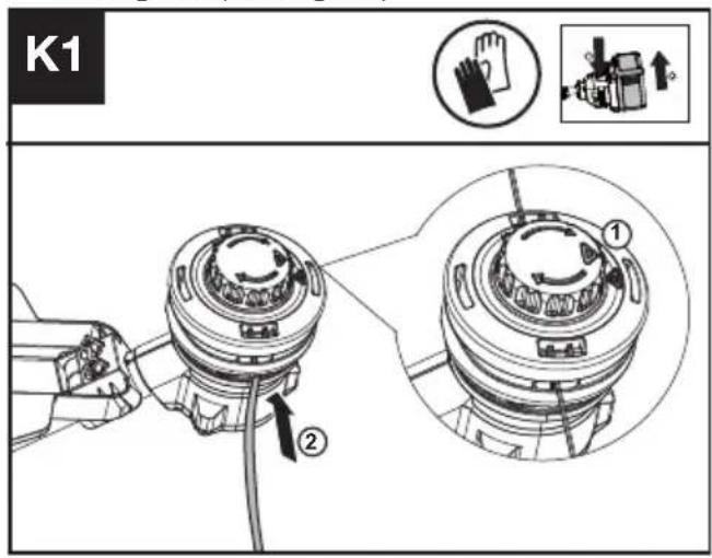 KRESS KC111.9 - Winding the line (See Fig. K1, K2, K3) - 1