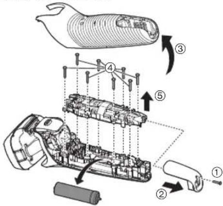 PANASONIC ES-LS8A - Removing the built-in rechargeable battery - 2