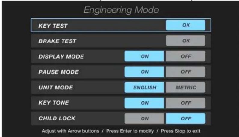 Sole Fitness LCR - MENU D'ENTRETIEN DANS LE LOGICIEL DE LA CONSOLE - 1