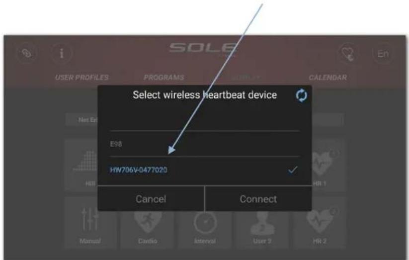 Sole Fitness LCR - Instructions pour connecter la console + l'application Sole + la sangle de poitrine Bluetooth : - 2