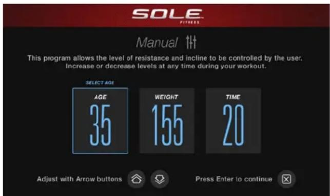 Sole Fitness LCR - PROGRAMMATION DE LA CONSOLE - 1