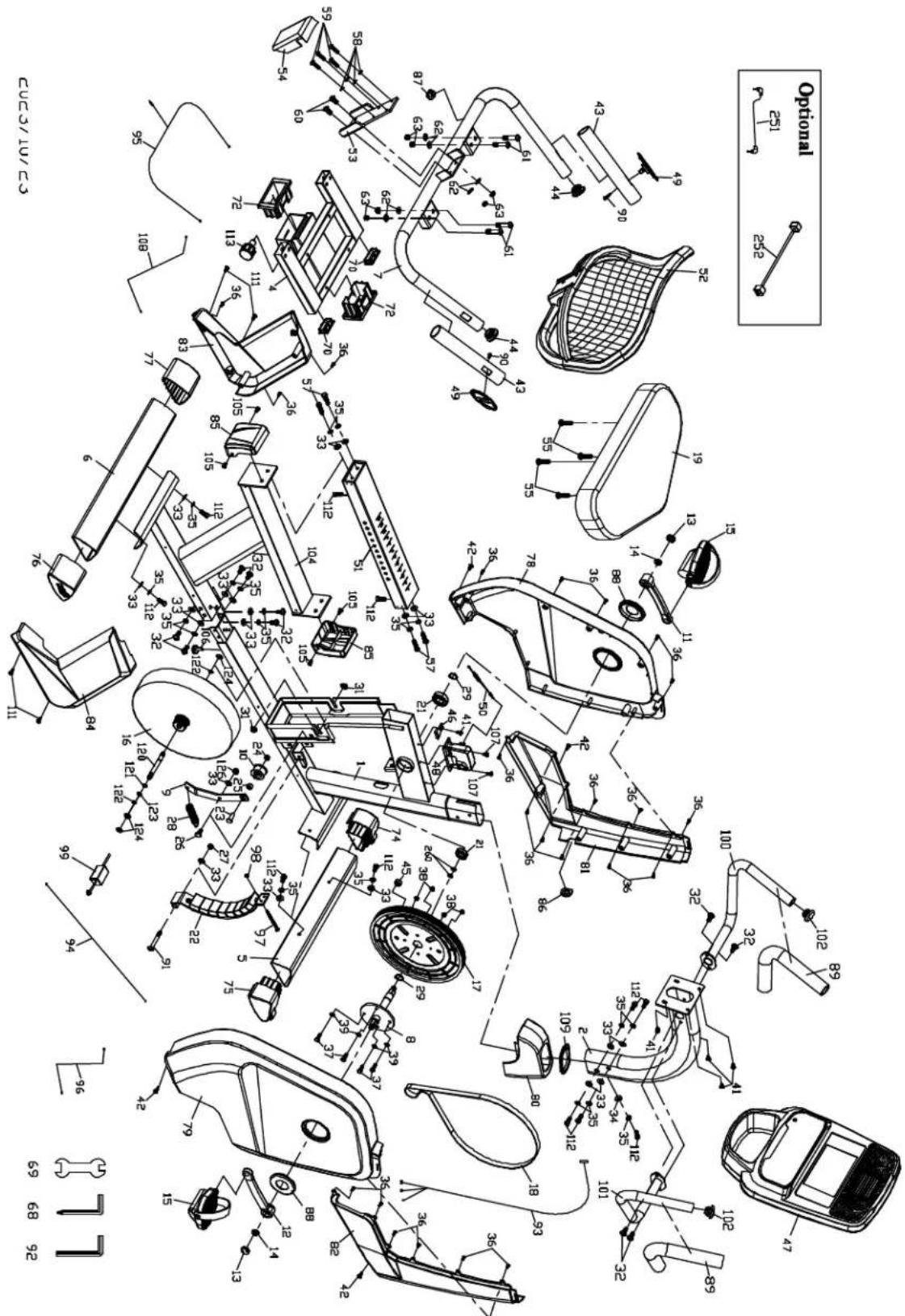 Sole Fitness R52 - DIAGRAMME DE LA VUE ÉCLATÉE - 1