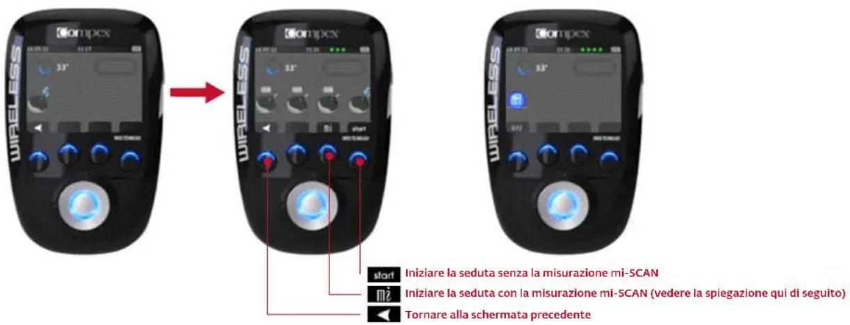 COMPEX Wireless - INIZIO DELLA SEDUTA DI STIMOLAZIONE: MISURAZIONE MI-SCAN - 1