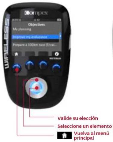 COMPEX Wireless - SELECCIONAR UN OBJETIVO O UN PROGRAMA - 1