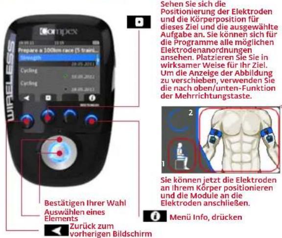COMPEX Wireless - AUSWÄHLEN EINES ZIELS ODER EINES PROGRAMMS - 2