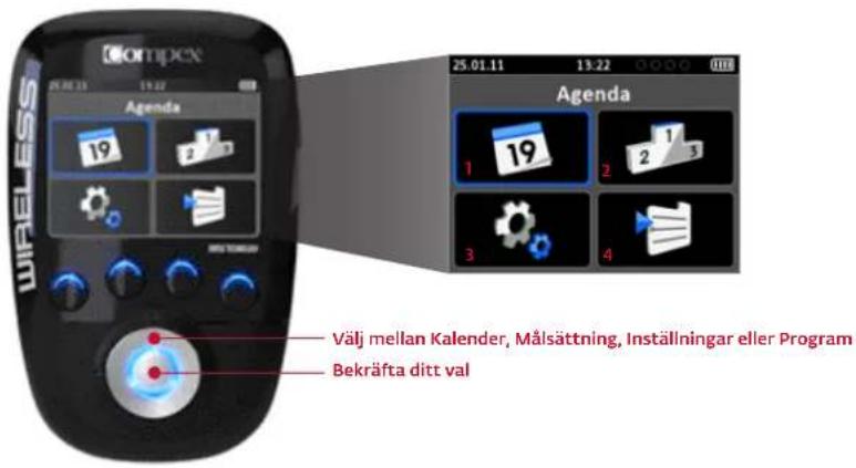 COMPEX Wireless - KALENDER, MÅLSÄTTNINGAR, INSTÄLLNINGAR ELLER PROGRAM - 1