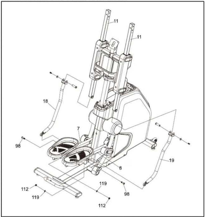 Sole Fitness CC81 - ASSEMBLAGE DES TUBES LATÉRAUX - 1