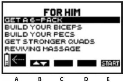 COMPEX One - Selecting a programme - 1