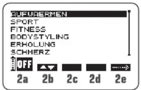 COMPEX Performance - Auswahl einer Programmkategorie - 1