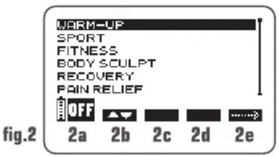 COMPEX Performance - Selecting a programme category - 1