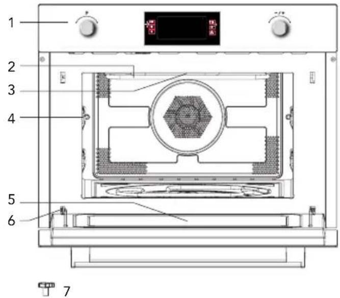 CANDY CA4MWNBB6N - Nomi dei componenti del forno e accessori - 1