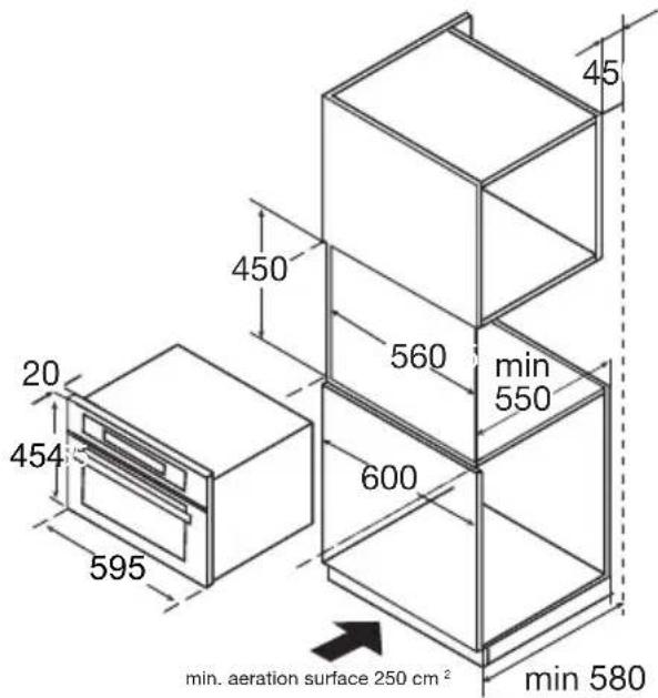 CANDY CA4MWNSB6N - Asennusaukon mitat: - 1