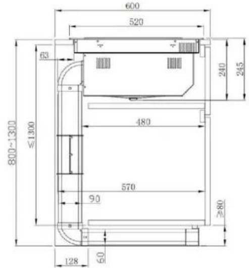 CANDY CIH6I4CF - Vel'kost' skrinky a odvodnej rúrky - 1