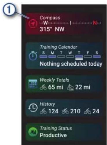 GARMIN Edge 1050 - Affichage des résumés de widget - 1