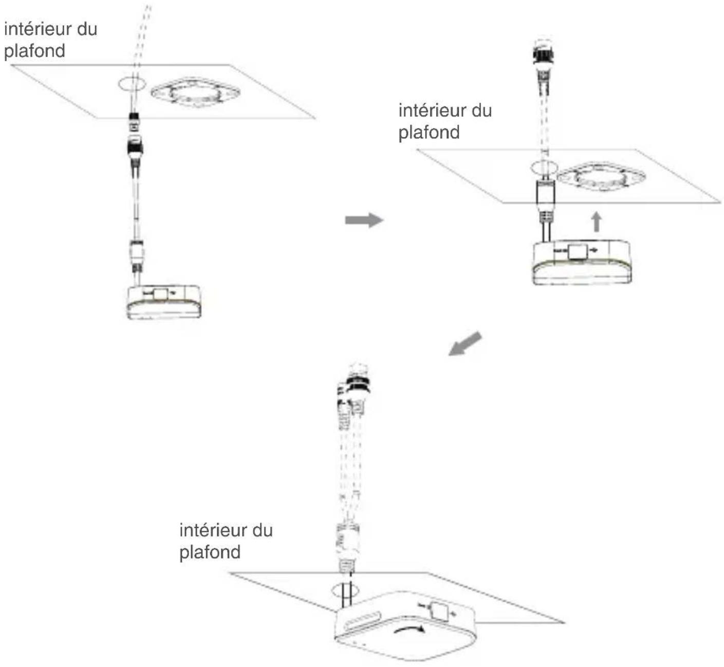 Yealink RoomSensor Pro - Acheminer le câblage et installer le RoomSensor Pro sur le support. - 1