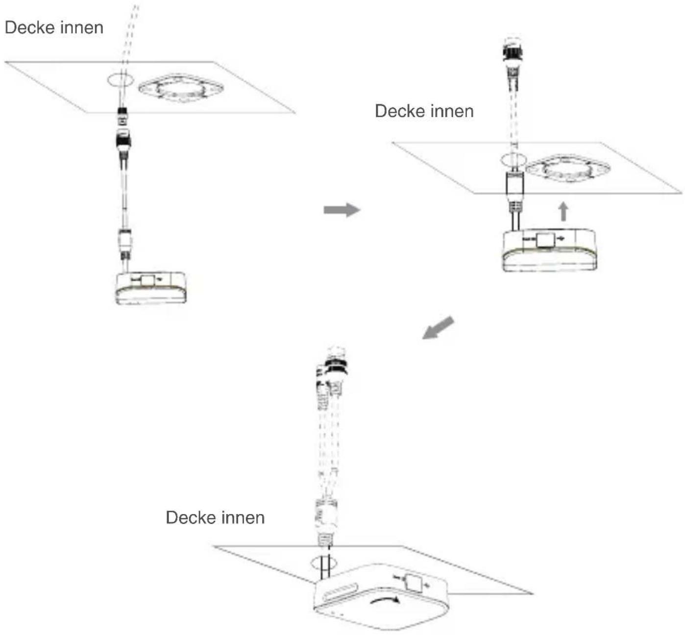 Yealink RoomSensor Pro - Kabel verlegen und den RoomSensor Pro auf der Halterung installieren - 1