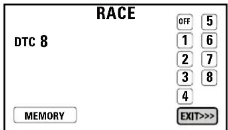 RACE DTC 8 OFF 5 1 6 2 7 3 8 4 MEMORY EXIT>>>
