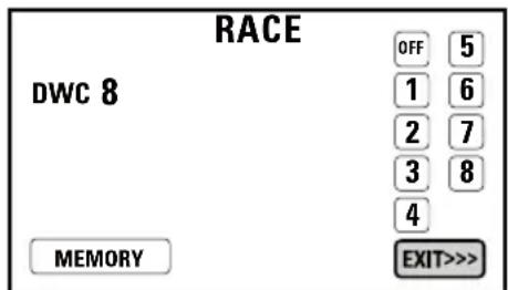 RACE DWC 8 OFF 5 1 6 2 7 3 8 4 MEMORY EXIT>>>