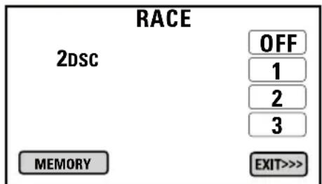 RACE 2Dsc OFF 1 2 3 MEMORY EXIT>>>