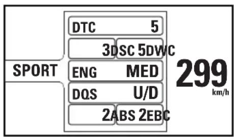 DTC 5 3DSC 5DWC SPORT ENG MED DQS U/D 2ABS 2EBC 299 km/h
