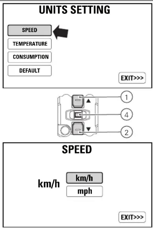 DUCATI 1299 Superleggera (2017) - Configuration des unités de mesure - 4