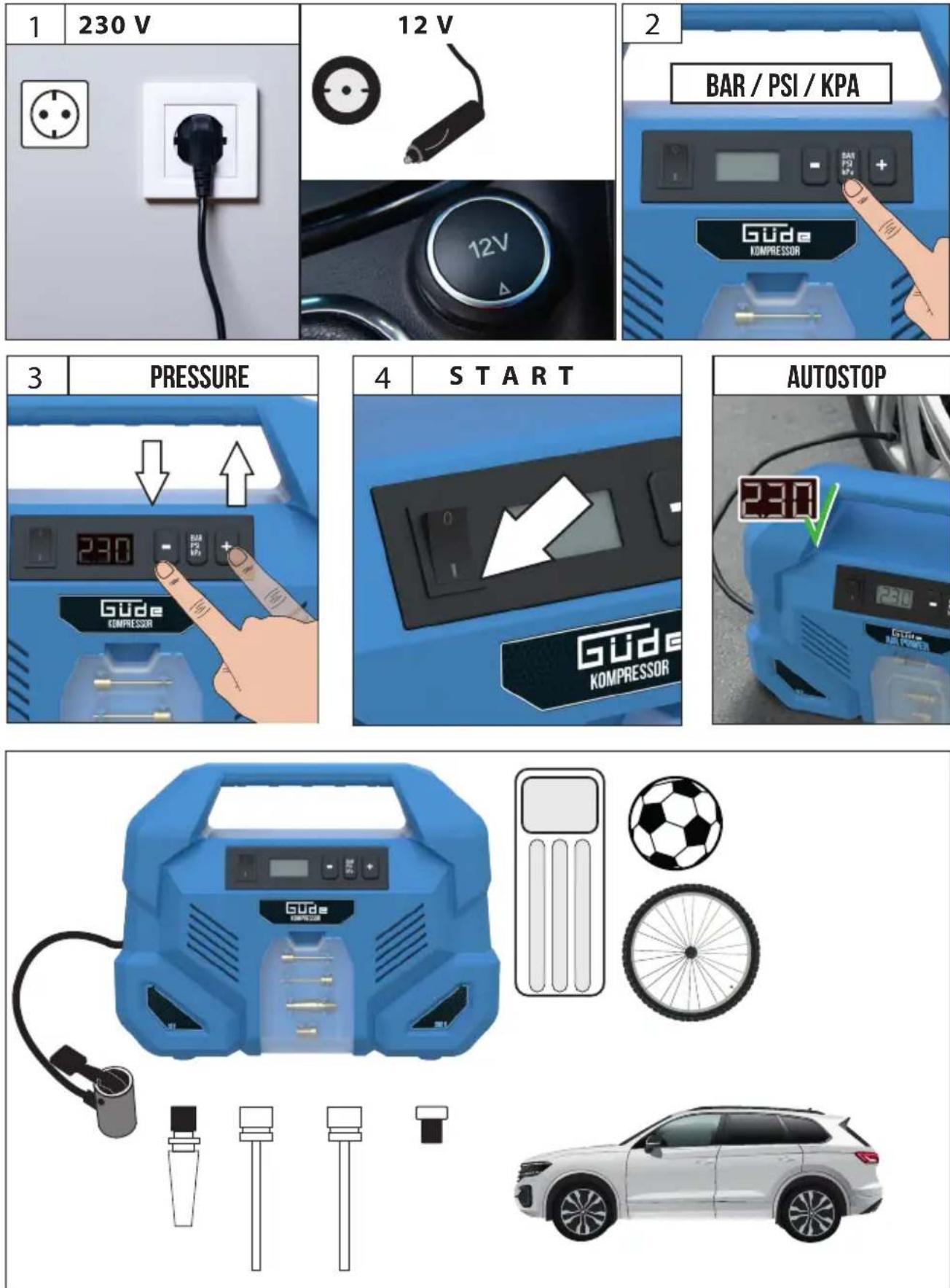 Güde Airpower Dual Drive 12/230V/5-tlg. - Betrieb - 2