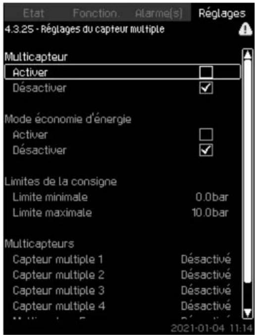 Grundfos Control MPC - Réglages du capteur multiple (4.3.25) - 1
