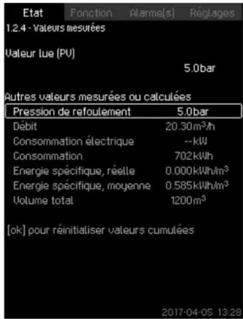 Grundfos Control MPC - Valeurs mesurées (1.2.4) - 1