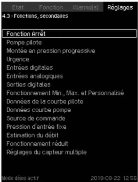 Grundfos Control MPC - Fonctions, secondaires (4.3) - 1