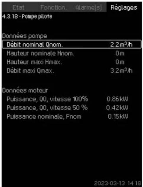Grundfos Control MPC - Données de la courbe pilote (4.3.18) - 1