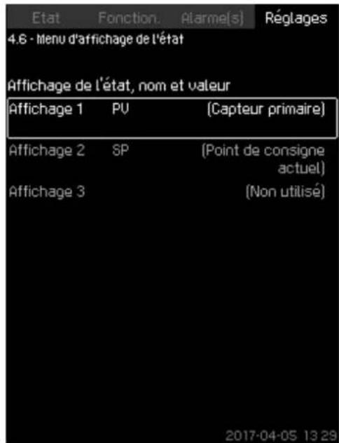 Grundfos Control MPC - Menu d'affichage de l'état (4.6) - 1
