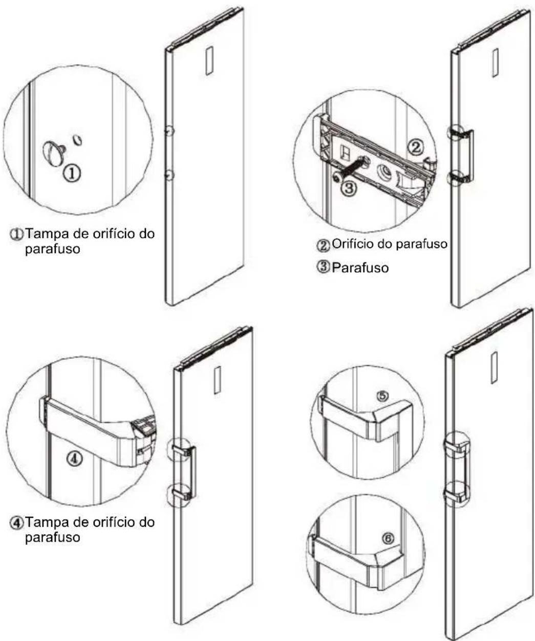 EDESA EZS-1823 NF EX - Instalação do puxador da porta - 1