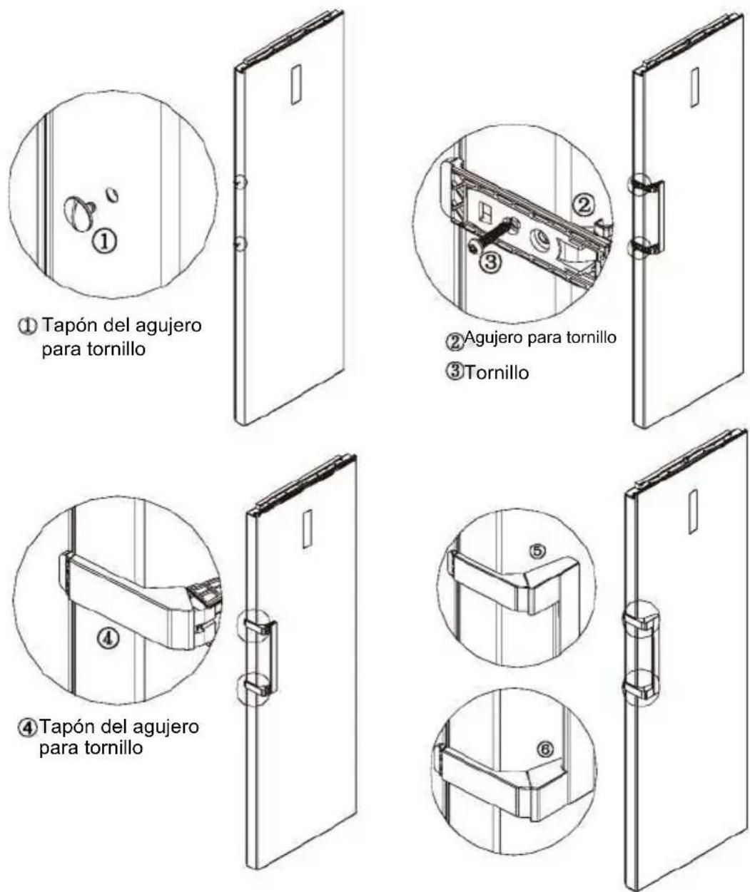 EDESA EZS-1823 NF EX - Instalación de la manilla de la puerta - 2