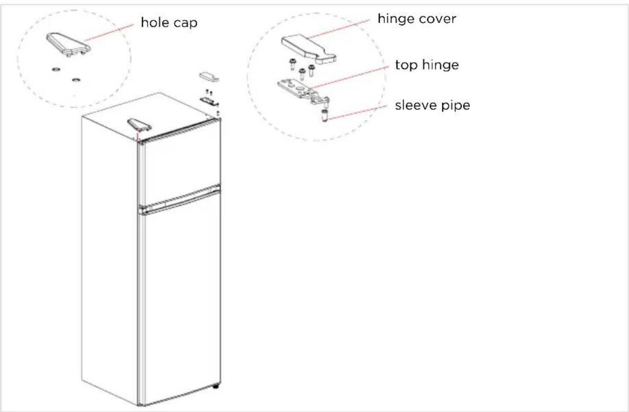 EDESA EFT-1611 WH - Parts already mounted on the door (as shipped): - 8